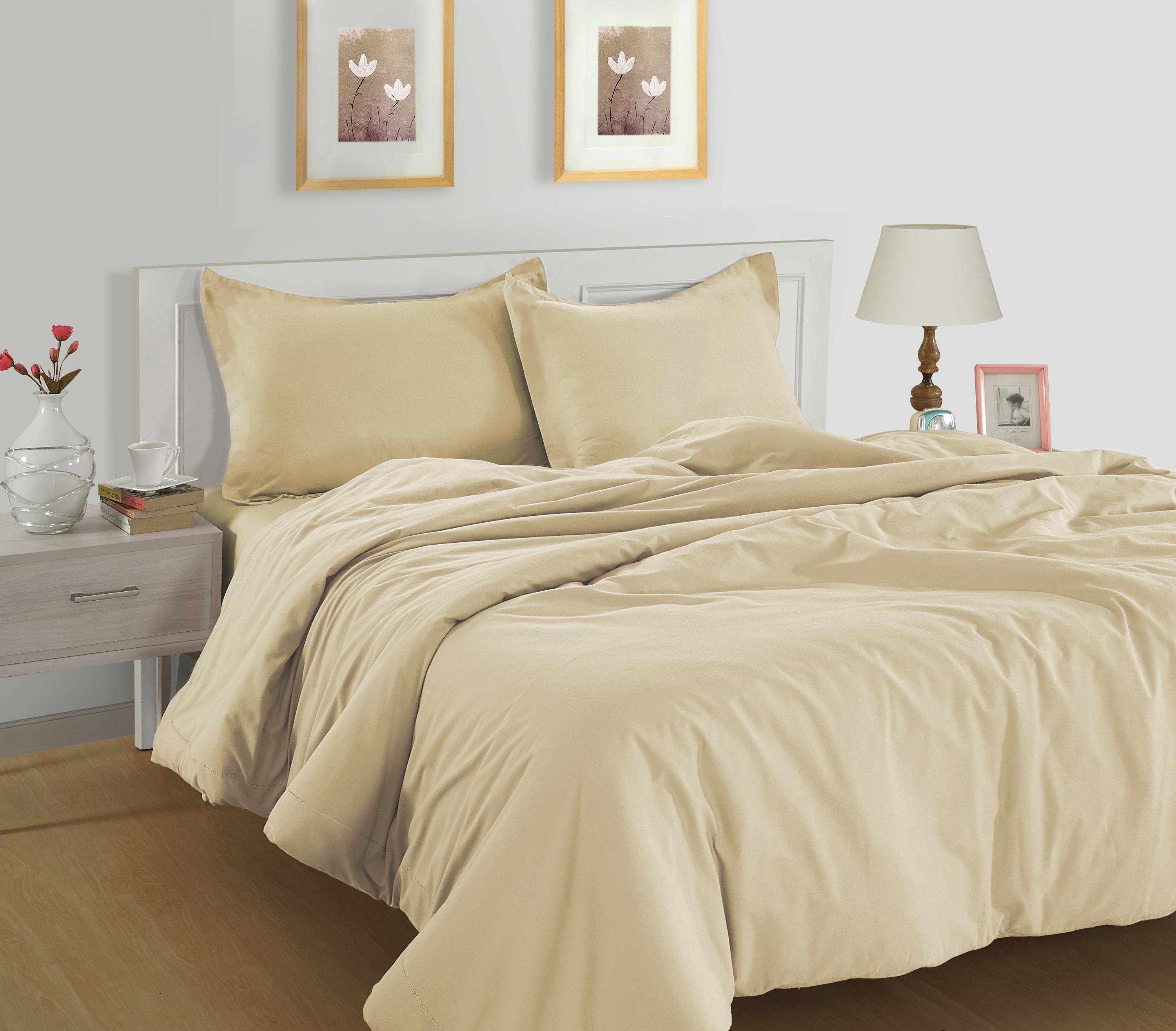 100% Organic Washed Cotton Quilt Cover Set - Vanilla